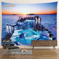 Dolphin Large Tapestry Wall Hanging Boho Kawaii Room Decor Aesthetic Landscape Hippie Anime Tapestry Blanket Bedroom Decoration