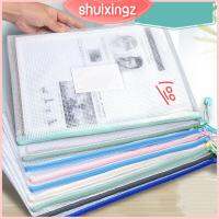 SHUIXINGZ 10ชิ้นสำนักงานบ้านนักเรียนตารางโปร่งแสงป้ายตาข่ายพลาสติกกันน้ำเก็บของกระเป๋ากระเป๋าซิป