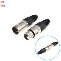 1คู่4pin เบ้าปลั๊กตัวเมียทองแดง5pin Xlr Canon ชายผสมปลั๊กต่อตัวเมียเสียงไมโครโฟนลำโพงปลั๊กตัวแปลง