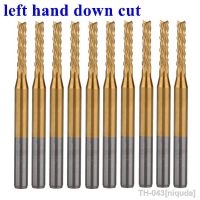 【LZ】❐∋☜  10Pcs Titanium Left Spiral PCB milling cutter down cut Corn end mill Engraving Bit CNC PCB drill bit Set