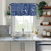 【YD】 Semi-covered Type Curtain Window Decoration Sunblind Soft Durable Widely Compatible Valance  Polyester Printed