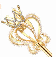 คอสเพลย์ Props Gold Pearl Rhinestone Scepter King Magic Party Wand ประกวดเครื่องแต่งกาย Queen อุปกรณ์เสริมแต่งตัว C