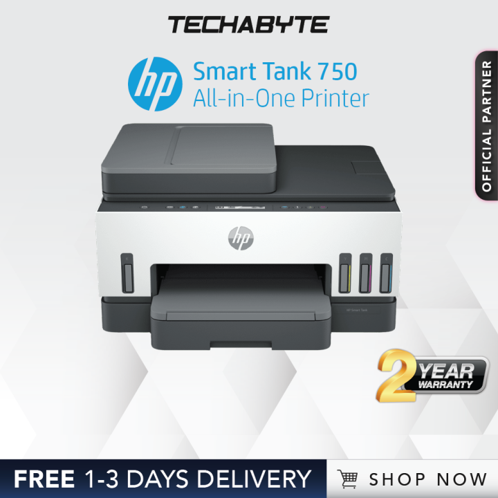 HP Smart Tank 750 Wi Fi Duplex AllinOne Printer with ADF and Smart Guided Button (6UU47A