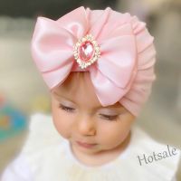 【hot sale】♣ C05 Baby Hats Caps Big bow Turban Hair Bowknot Rhinestone Head Wraps for Newborn Infant Kids Ears Cover Toddler Bow Beanie