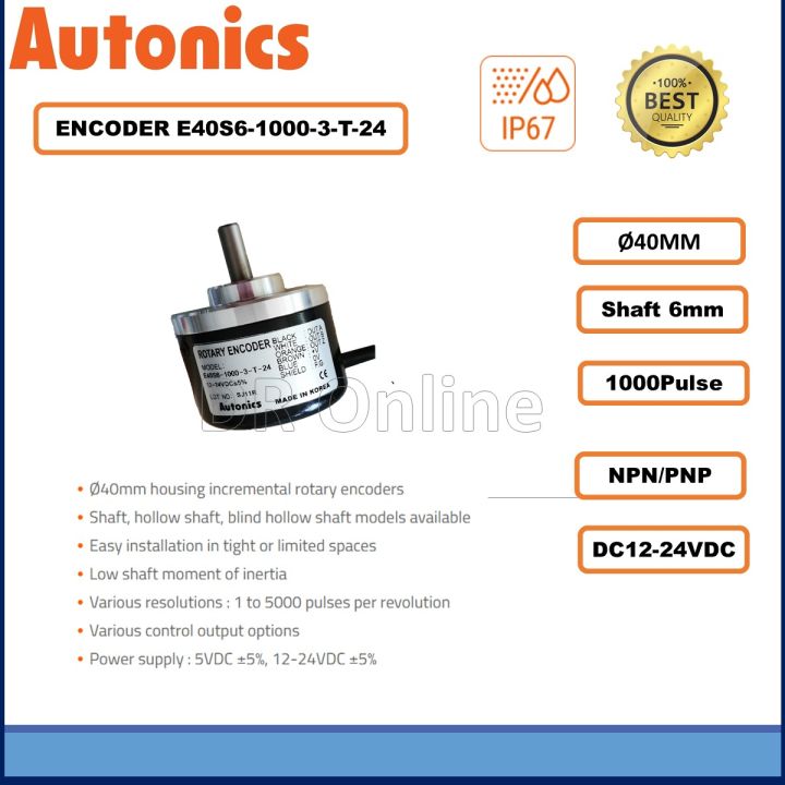 Autonics Rotary Encoder 40MM 6MMShaft 1000Pulse Totem pole output 12