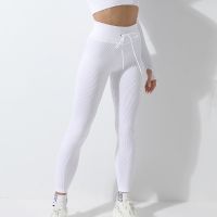 【YD】 Ribbed Waist Leggings Workout Outfit Trousers Gym Pants New Sporty Wear