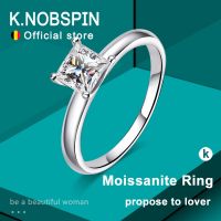 {Xixi Ornamerity} KNOBSPIN แหวนตัด Moissanite เจ้าหญิง1ct S925ชุบทอง18K ทองคำขาวนิรันดร์แหวนแต่งงานสำหรับผู้หญิง