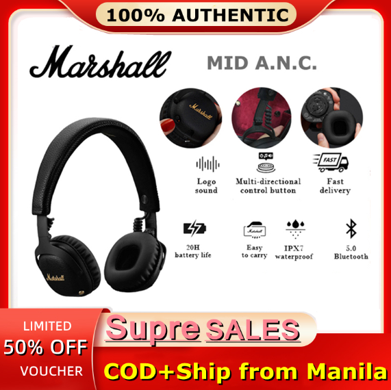 Marshall Mid ANC Bluetooth Headphones Active Noise Cancelling DJ