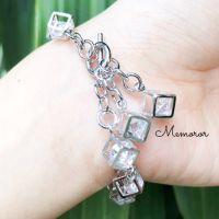 [memoror]สร้อยข้อมือคริสตัลเงินเเท้ 925silver sterling crystal bracelet #233