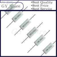 10pcs 5W 5 Cement Resistor Power Resistance 0.1 10K 0.1R 0.5R 1R 10R 100R 0.22 0.33 0.5 1 2 5 8 10 15 20 25 30 100 1K 10K ohm