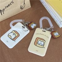 CW 1Pc Kroean ToastDog Card Holder Student KeychainAccessIC Card Sliding Certificate CoverBus Card Case