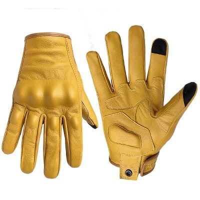 2021Motorcycle Gloves Touch Screen Leather Yellow Tactics Glove Men Women Bike Cycling Full Finger Motorbike Motor Motocross Luvas