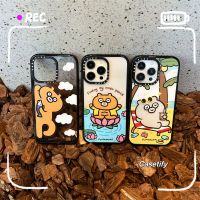 《KIKI》CASE.TIFY Acrylic Cute Lazy Bear Phone case for iphone 14 14plus 14pro 14promax 13 13pro 13promax Cute cartoon bear phone case 12 12pro 12promax 11 case 2023 New Design HD transparent Phone case for girl man ins popular Side lettering