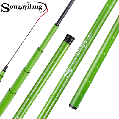 Sougayilang Fishing Rods หน้าตักหลังขุดคันเบ็ดใยแก้วก้าน bady ที่แข็งแกร่งแสงซุปเปอร์แบบพกพาท่องเที่ยวก้าน2.7เมตร3.6เมตร4.5เมตร5.4เมตรคันเบ็ดแบบยืดหดได้