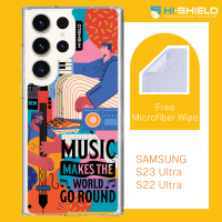 [S23ultra][S22ultra] HI-SHIELD Stylish เคสใสกันกระแทก Samsung S23ultra รุ่น Music3