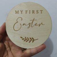 20pcs Social Media Prop My First Easter wooden Plaque disc Easter Gifts For Babies