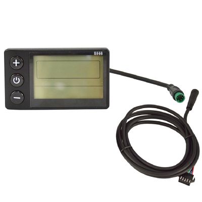 S866 Electric Bike LCD Display Electric Scooter Display Meter Control Panel with Waterproof Plug and Waterproof Line