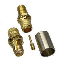 1Pcs Connector SMA Female Jack Bulkhead Crimp RG5 RG6 5D-FB LMR300 Cable Straight RF Coaxial