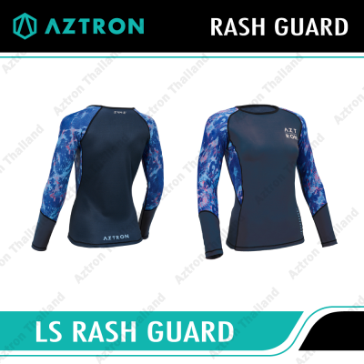 Aztron Ls Rash Guard เสื้อแขนยาว เสื้อว่ายน้ำ สำหรับกีฬาทางน้ำ ผิวสัมผัสเรียบเนียน เนื้อผ้าNylon ช่วยป้องกันแสงแดด