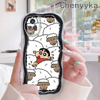 เคส Chenyyyka สำหรับ VIVO S7 V20 Pro V15 Pro เคสการ์ตูนดินสอสีชินจันขอบเป็นคลื่นเนื้อครีมเคสมือถือใสซิลิโคนนิ่มกันกระแทกป้องกันเลนส์กล้องเคสใส