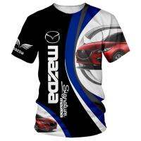 T-Shirts Mazda T-Shirt RX7 JDM Racing Car 3D Print Fashion Men Women Oversized Short Sleeve Crew Neck TShirt Kids Tees Tops