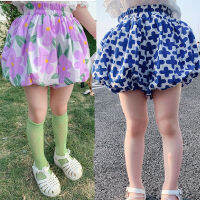 Girls Shorts Summer 2022 Flower Bud Pants for Kids High Waist Childrens Pumpkin Pants Toddler Bloomers Ruffle Shorts