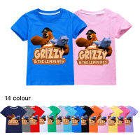 Grizzy And The Lemmings TShirt สำหรับเด็กผู้ชายเสื้อหวีผ้าฝ้ายหน้าร้อนครึ่งแขนการ์ตูนเสื้อยืดลำลองเด็กเล็กเด็กผู้หญิง0000