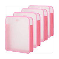 4 Piece Paper Storage Organizer Transparent Scrapbook for 12X12 Paper,Scrapbook,Photos,Crafts Pink
