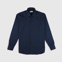 TWENTYSECOND เสื้อเชิ้ตแขนยาว ปกป้าน ผ้าคอตต้อน รุ่น Plain Cutaway collar shirt - สีกรม / Navy