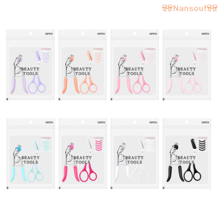 nansouf-เครื่องดัดขนตาพร้อมหวีที่หนีบขนตาเครื่องสำอางมือใหม่อุปกรณ์เสริมความงามสำหรับการแต่งตาอย่างต่อเนื่องเครื่องดัดขนตาธรรมชาติมาการอง