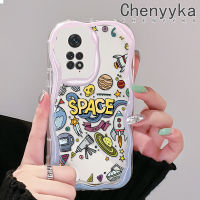 เคส Chenyyka สำหรับ Xiaomi MI Redmi โน๊ต11 11S Poco M4 Pro 4G เคสการ์ตูนน่ารักคอสมิคแพลนเนต์สีสันสดใสลายคลื่นเนื้อครีมขอบกล้องเคสโทรศัพท์โปร่งใสเคสกันกระแทกซิลิโคนอ่อนชัดเจน