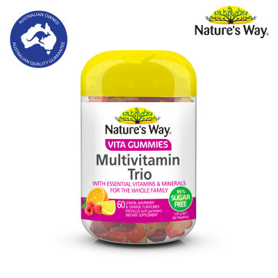 Natures Way Vita Gummies Multivitamin trio sugar free สำหรับผู้ใหญ่ (60 เม็ด)