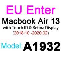 แผ่นครอบแป้นพิมพ์สำหรับ Macbook Air 13 11 Pro 13 15 16 17 12สัมผัสเรตินาโปร่งใสบางซิลิโคนฟิล์มทีพียูใสในสหภาพยุโรป A2179 2020