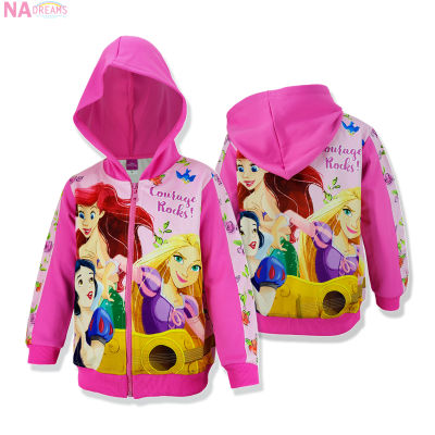 Disney เสื้อแจ็คเก็ตเด็กผู้หญิง 4-10 ปี ลายการ์ตูน เจ้าหญิง Disney สีชมพู เสื้อกันหนาว Jacket จาก NADreams