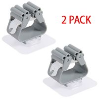 2pcs For Helium Antenna Window Mount Aerial Fixing Clamp Gray Free Punch Adhesive Mop Clip Kitchen Bathroom Accessories Holder Picture Hangers Hooks