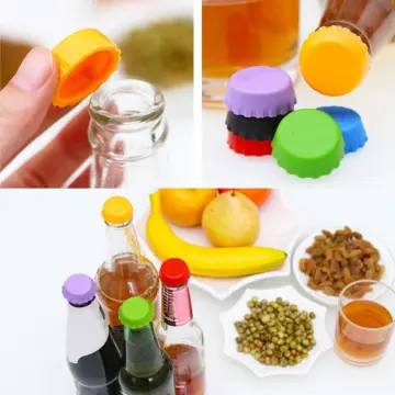 6Pcs Reusable Mix-colored Silicone Bottle Cap 2.8cm Stopper Vinegar Soy Lid  Bottle Cover Good Seal Kitchen Gadgets