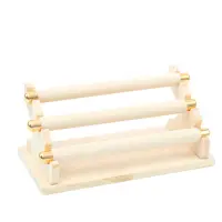 3-Tier Wooden Jewelry Display Stand Ring Holder, T-Bar Jewelry Showcase Display Stand and Organizer