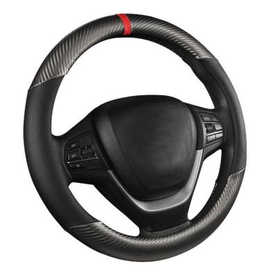 Carbon Fiber Steering Wheel Trim Steering Wheel Sleeve Carbon Fiber Trim Cover Protective Covers Trim Cover Waterproof Car Interior Accessories Universal for Women Men well-suited