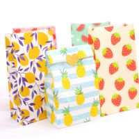 Fruits Kraft Paper Bags Candy Bag Treat Gift Packaging Open Top Bag Home Wedding Christmas Paper Craft Bags 12pcs/lot