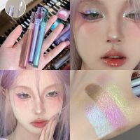 Glitter Highlighter Liquid Eye Shadow อายไลเนอร์ทนทานกันน้ำ Gold Shimmer และ Shine Eye Silkworm ดินสอแต่งหน้า Beauty Tool