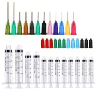 【CW】 20-65Pack Syringes with 14ga-25ga Blunt Needles With Syringe Caps and Needle for Refilling Measuring Liquids