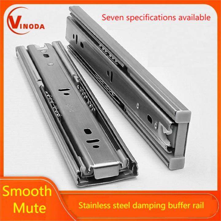 Modern simple slide rail drawer damping three section slide rail drawer