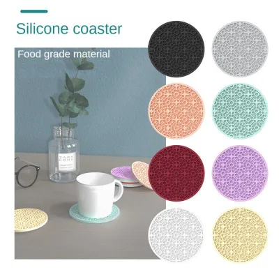 26g Silicone Mat Coaster Food Grade Material Placemat Non-slip Table Mat Kitchen Accessories Gadgets Round Cup Mat