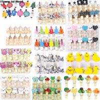 8/10/12 Pcs Christmas Decor Cute Anmal Groom Bride Natural Wooden Clips For Photo Clips Clothespin Craft Decoration Clips Pegs