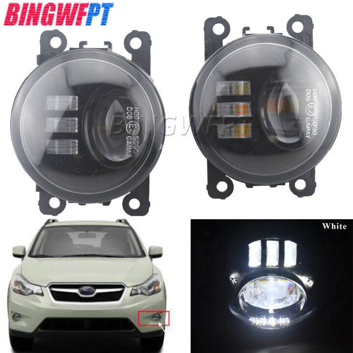 Double LED Fog Lights Car Front Fog Lamps Light DRL 12V For Subaru WRX