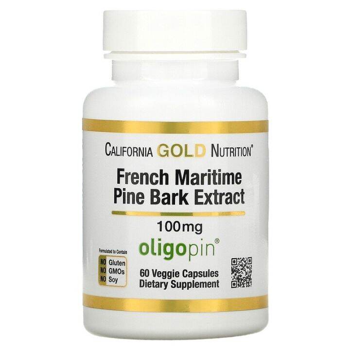 French Maritime Pine Bark Extract, Pycnogenol 100 mg, 60 Veggie
