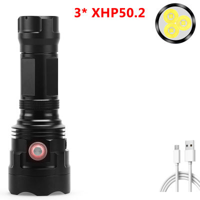 0LM Ultra Bright LED Flashlight XHP90 Super Powerful XHP50 Torch USB Rechargeable Linterna Waterproof Lamp Lantern