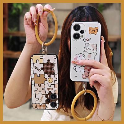 Mens and Womens Cartoon Phone Case For Redmi Note12 Turbo dust-proof ring taste hang wrist simple cute ultra thin