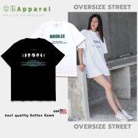 เสื้อโอเวอร์ไซส์  เสื้อยืด ️พร้อมส่ง️เสื้อยืดคอกลม  สกรีนเสื้อยืดลาย Moon - Oversize ผ้านำเข้าUSA