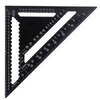 12" Ruler Metric Aluminum Alloy Triangle Protractor Black